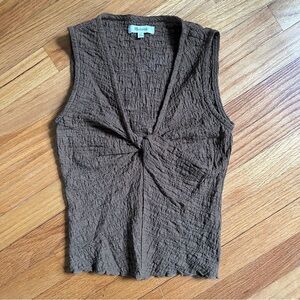 Madewell Popcorn-Knit Twist-Front sleeveless top